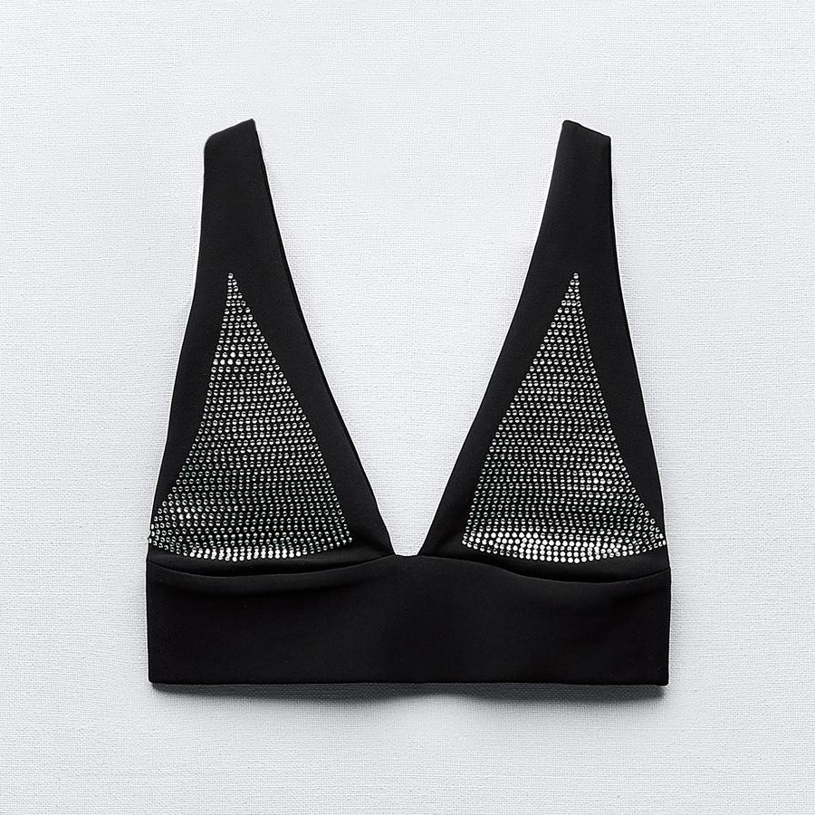 Кроп-топ Zara Shiny, черный рубашка zara shiny printed черный