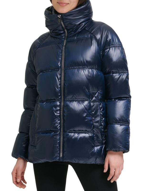 

Пуховик Стеганый Kenneth Cole со скрытым капюшоном, sapphire