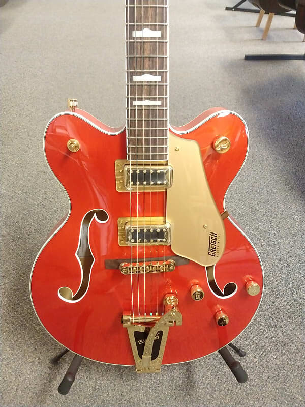 

Новая электрогитара Gretsch G5422TG Electromatic с полым корпусом, Bigsby и золотой фурнитурой, окрашенной в оранжевый цвет G5422TG Electromatic Hollow Body Electric Guitar with Bigsby and Gold Hardware