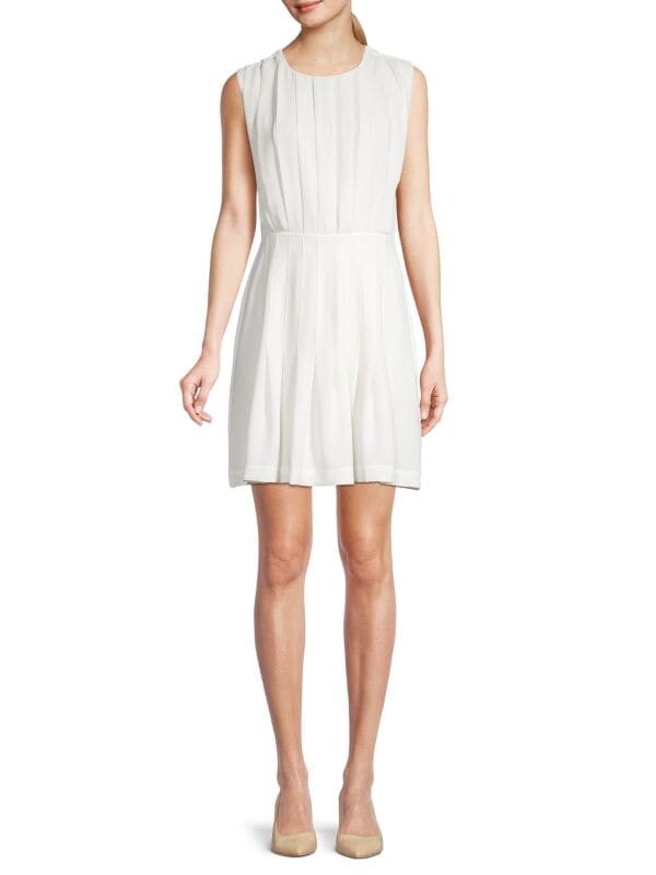 

Платье Bcbgmaxazria плиссированное с пышной юбкой, белый