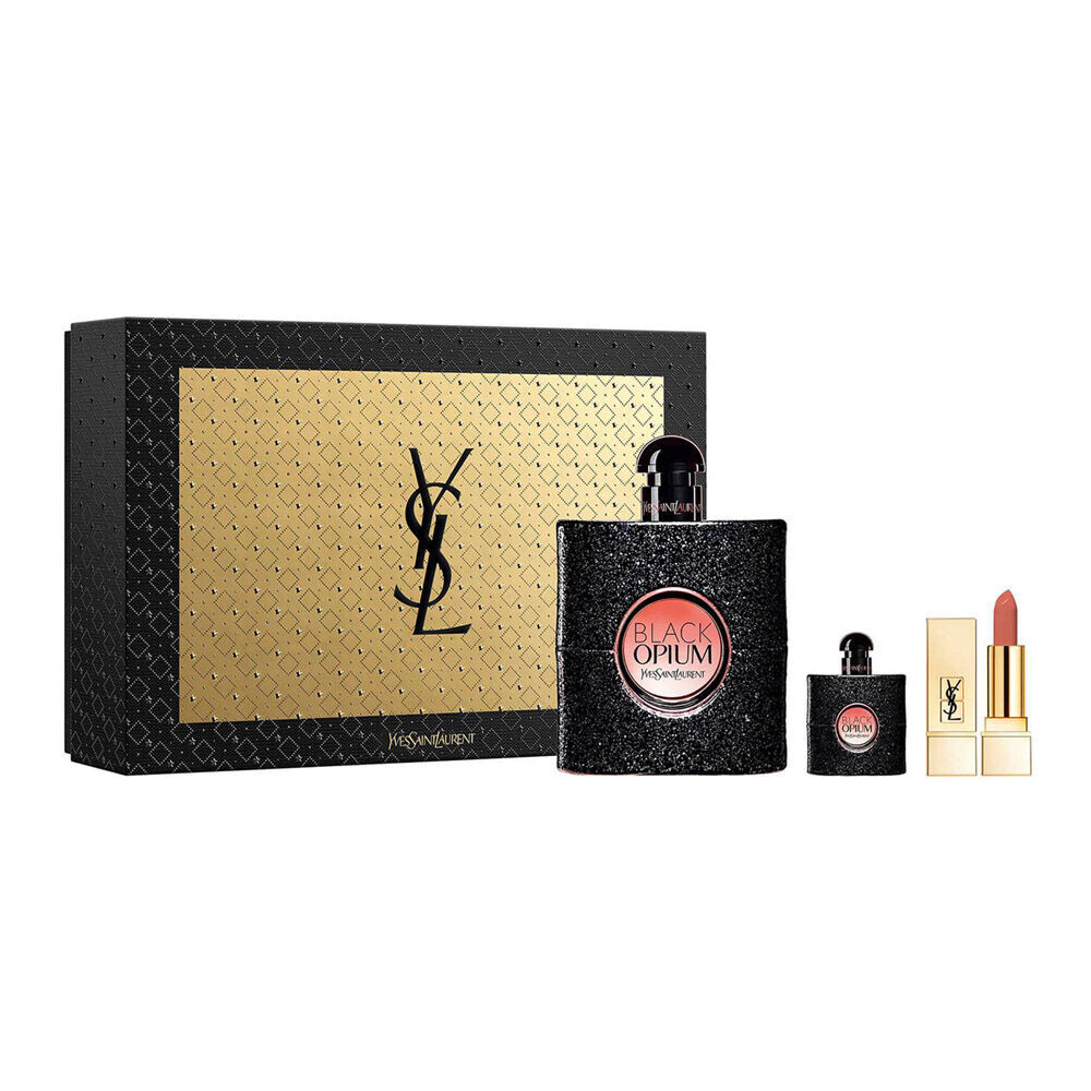 

Yves Saint Laurent Black Opium женский набор: Eau de Parfum, 90 мл + Eau de Parfum 7,5 мл + Rouge Pur Couture Lipstick No.70, 1,3 г