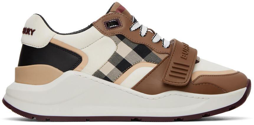 

Коричневые кроссовки в клетку Burberry