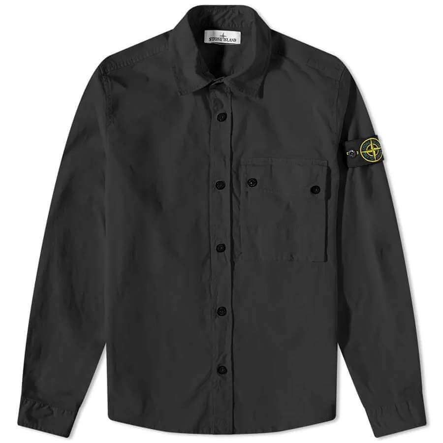 

Рубашка Stone Island Supima Cotton Twill Stretch-TC Button Overshirt, черный