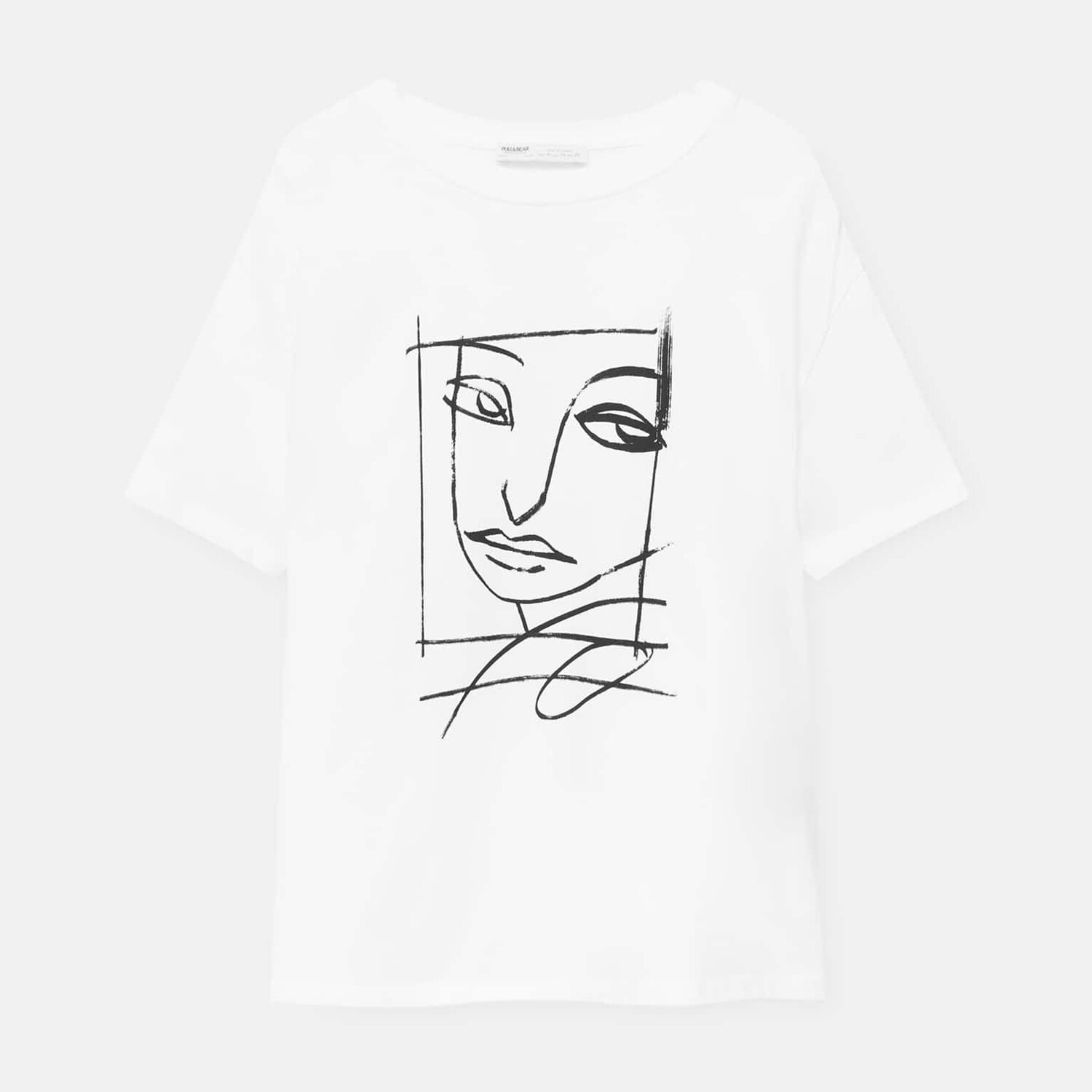 

Футболка Pull&Bear с короткими рукавами и принтом, белый