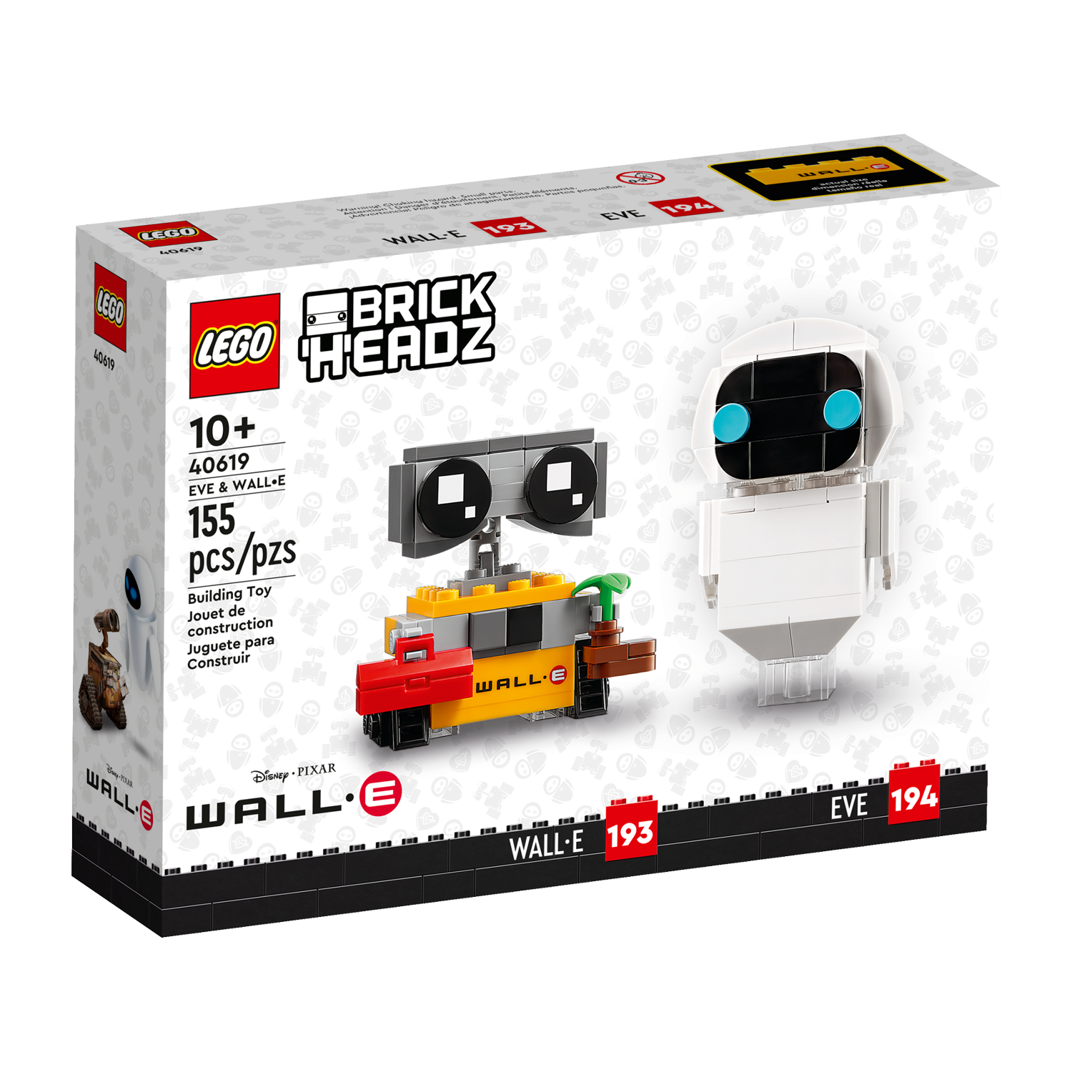 Конструктор Lego EVE & WALL•E 40619, 155 деталей lego disney pixar звездолёт xl 15 76832