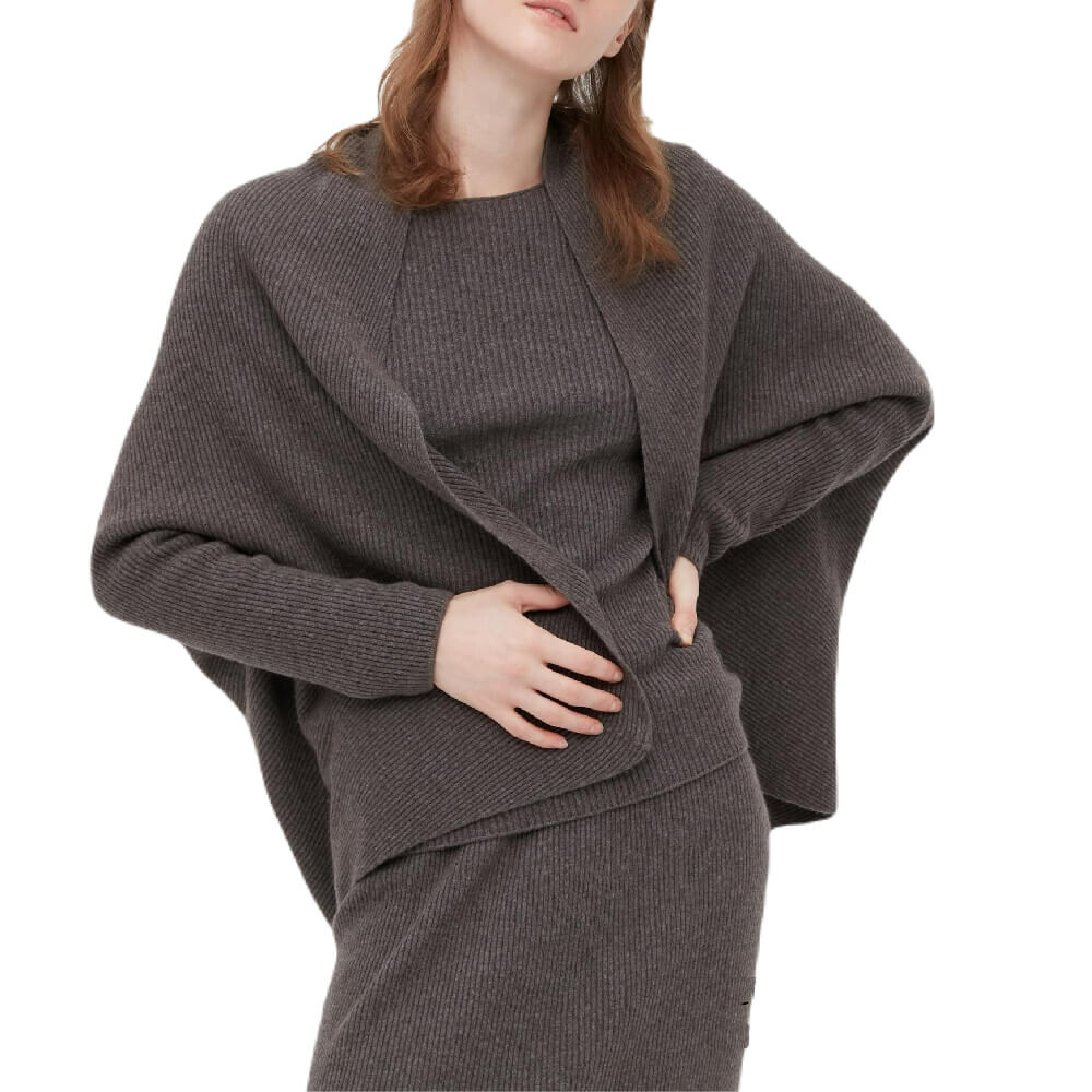 

Кардиган Uniqlo Cashmere 3D Knit Seamless Ribbed, коричневый