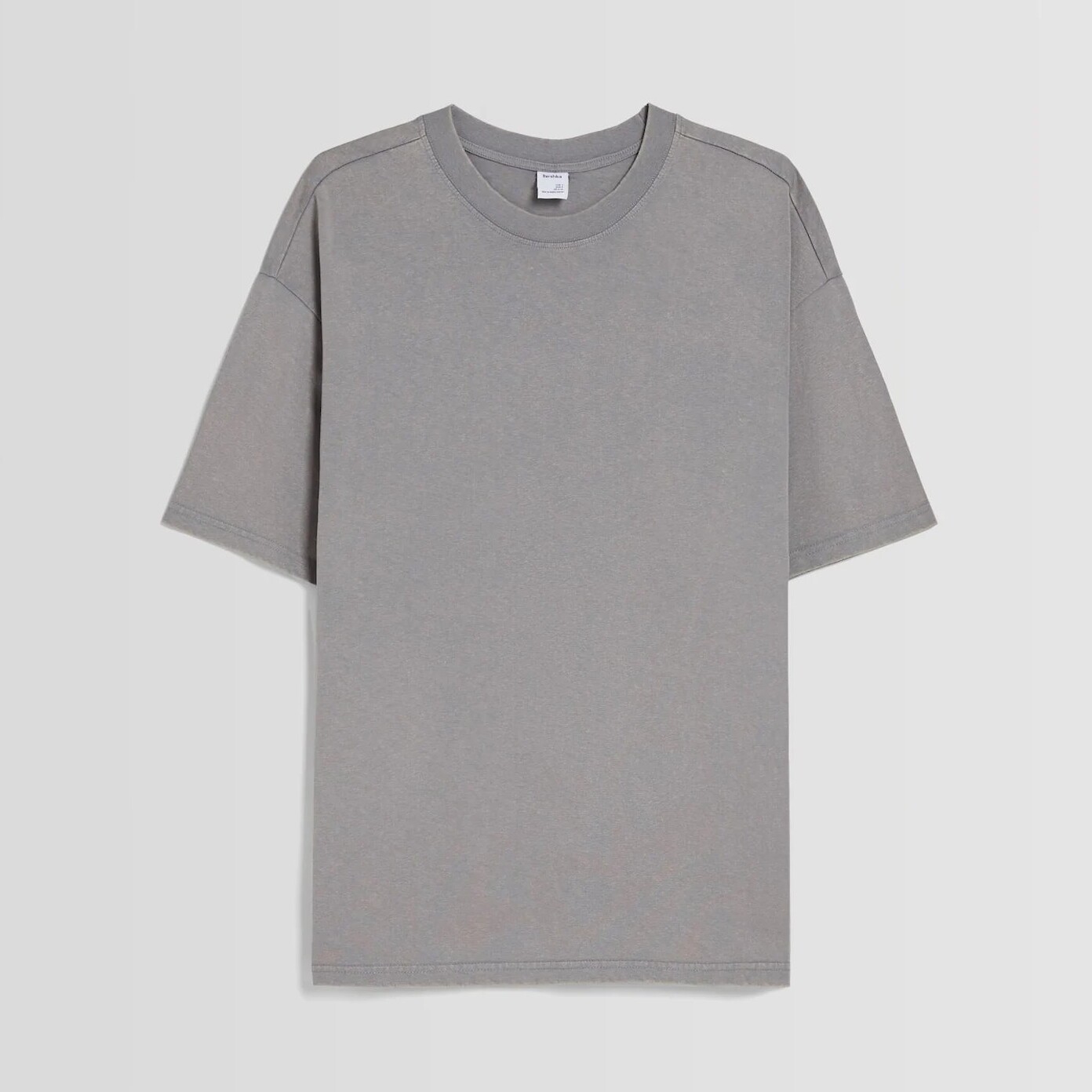 

Футболка Bershka Oversized Short Sleeve, серый