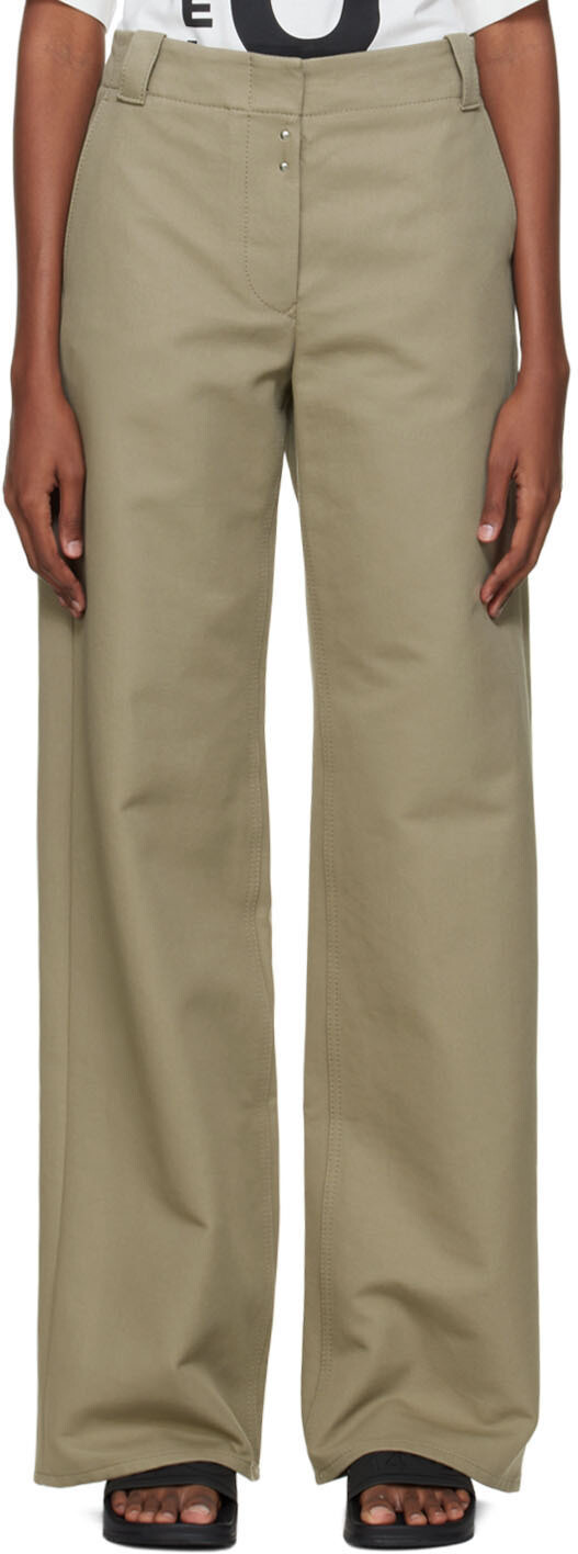 

Бежевые хлопковые брюки MM6 Maison Margiela