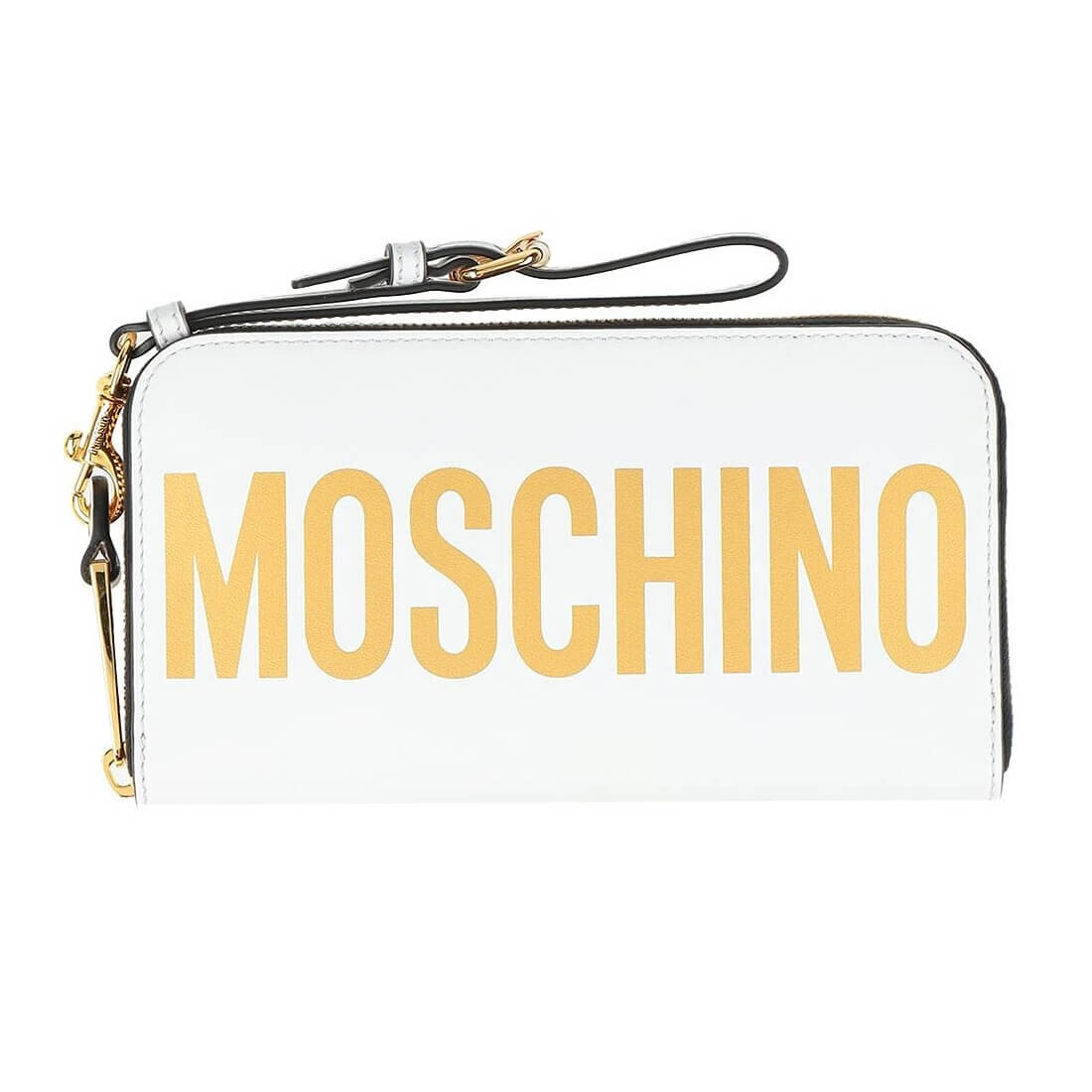 

Кожаный кошелек на молнии Moschino, белый/золотой/черный