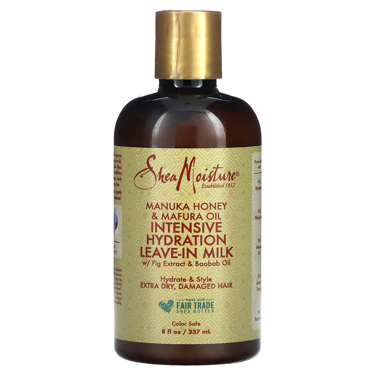 SheaMoisture, Несмываемое молочко для интенсивного увлажнения с экстрактом инжира и маслом баобаба, 237 мл (8 жидк. Унций) - фото