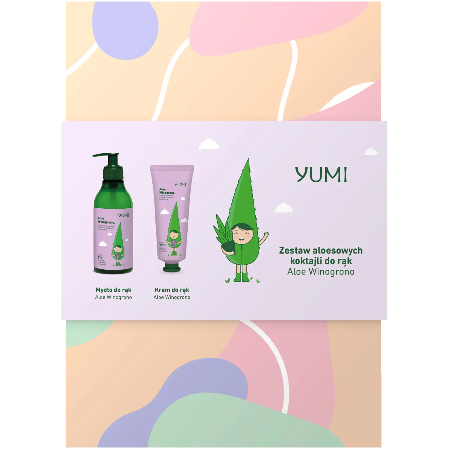 

Yumi Aloes-Winogrono набор: жидкое мыло для рук, 300 мл + крем для рук, 75 мл