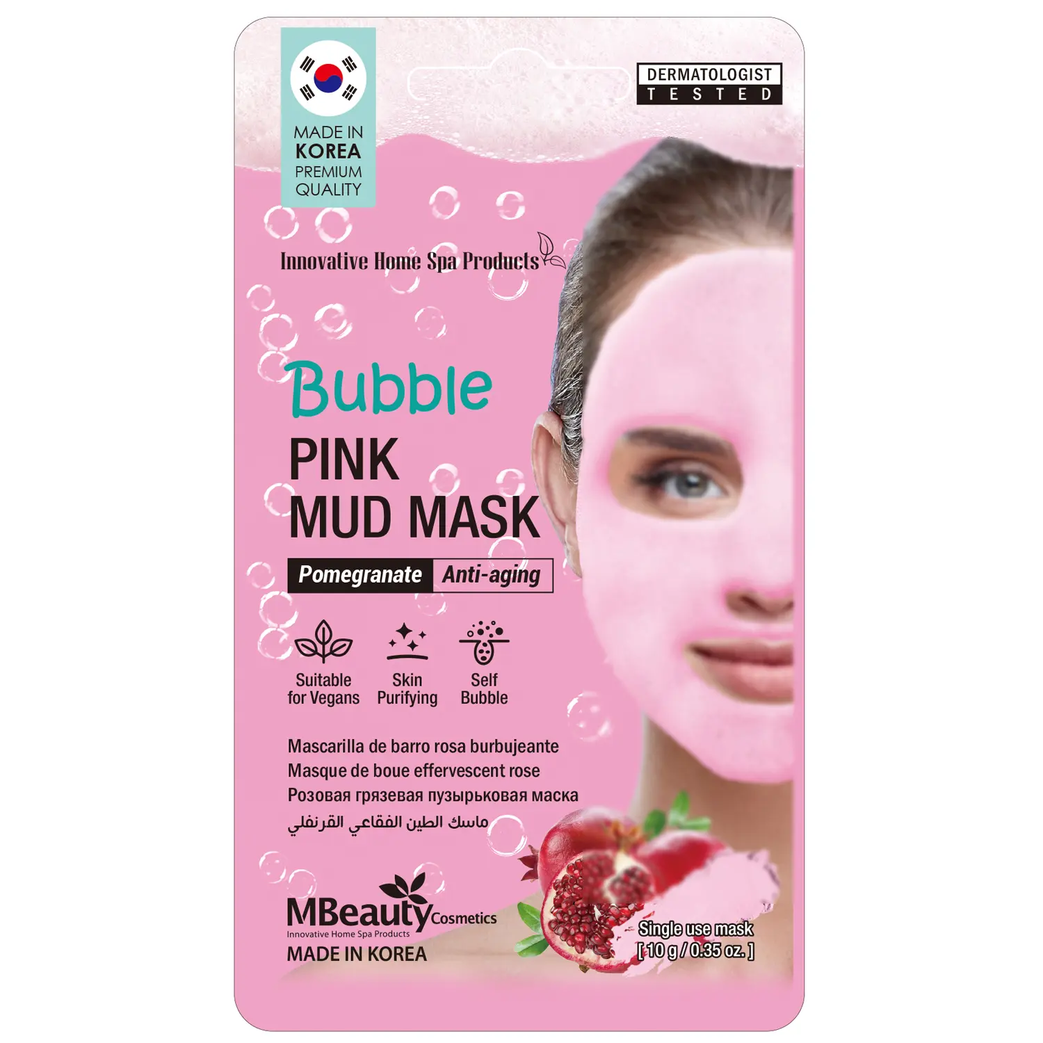 

Mbeauty Bubble пузырьковая грязевая маска против морщин для лица с экстрактом граната, 10 г