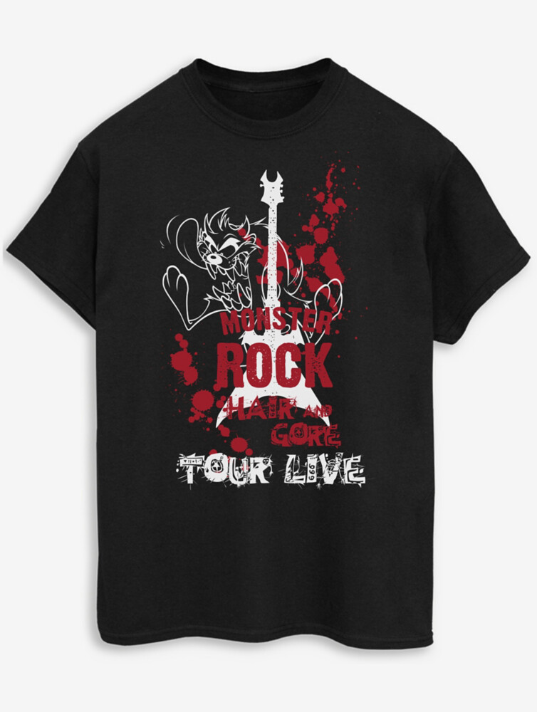 

NW2 Looney Tunes Taz Monster Rock Взрослая черная футболка George., черный