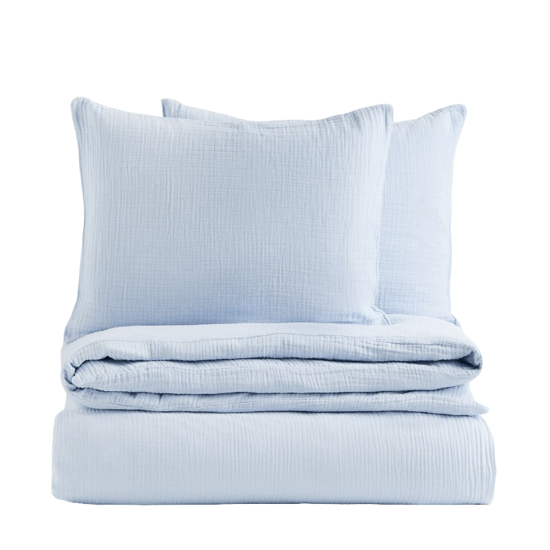 Комплект двуспального постельного белья H&M Home, голубой