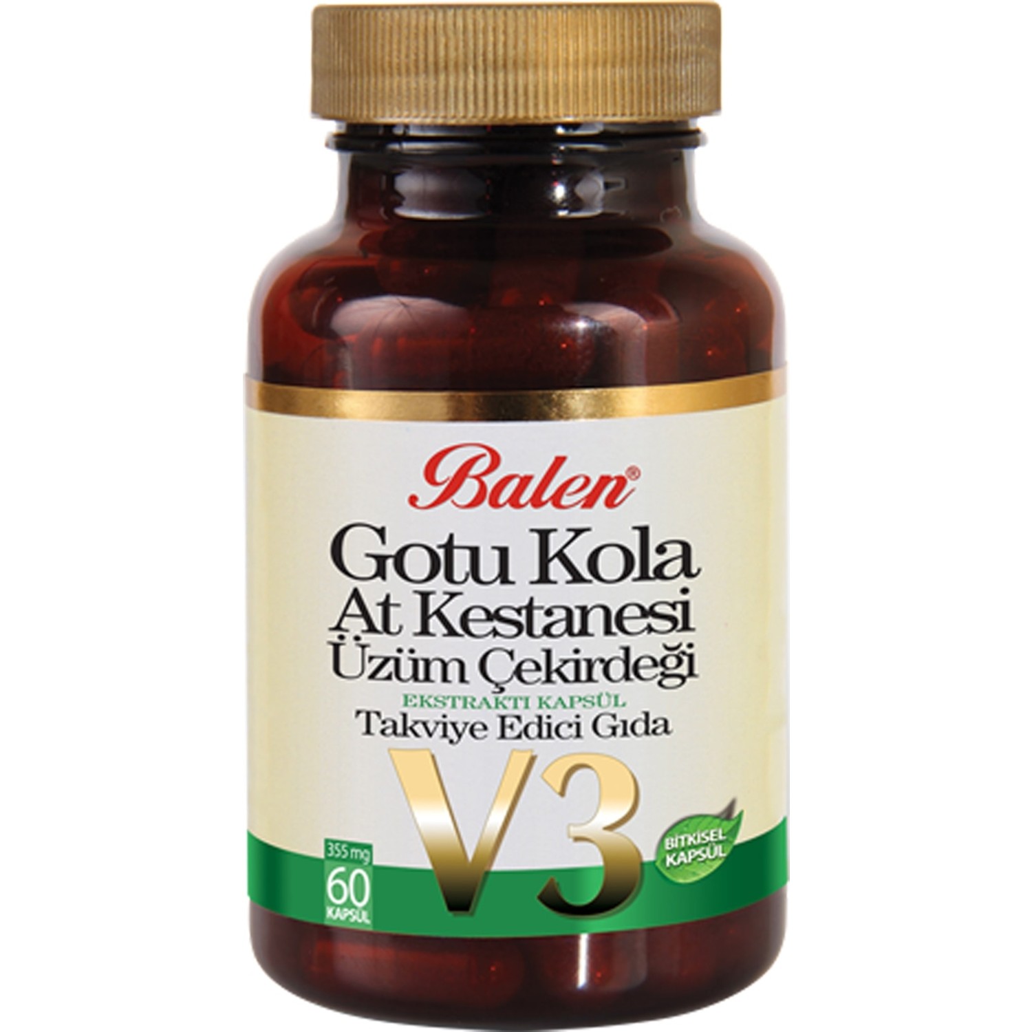Активная добавка Balen Gotu Kola Horse Chestnut Grape Seed, 60 капсул, 355 мг