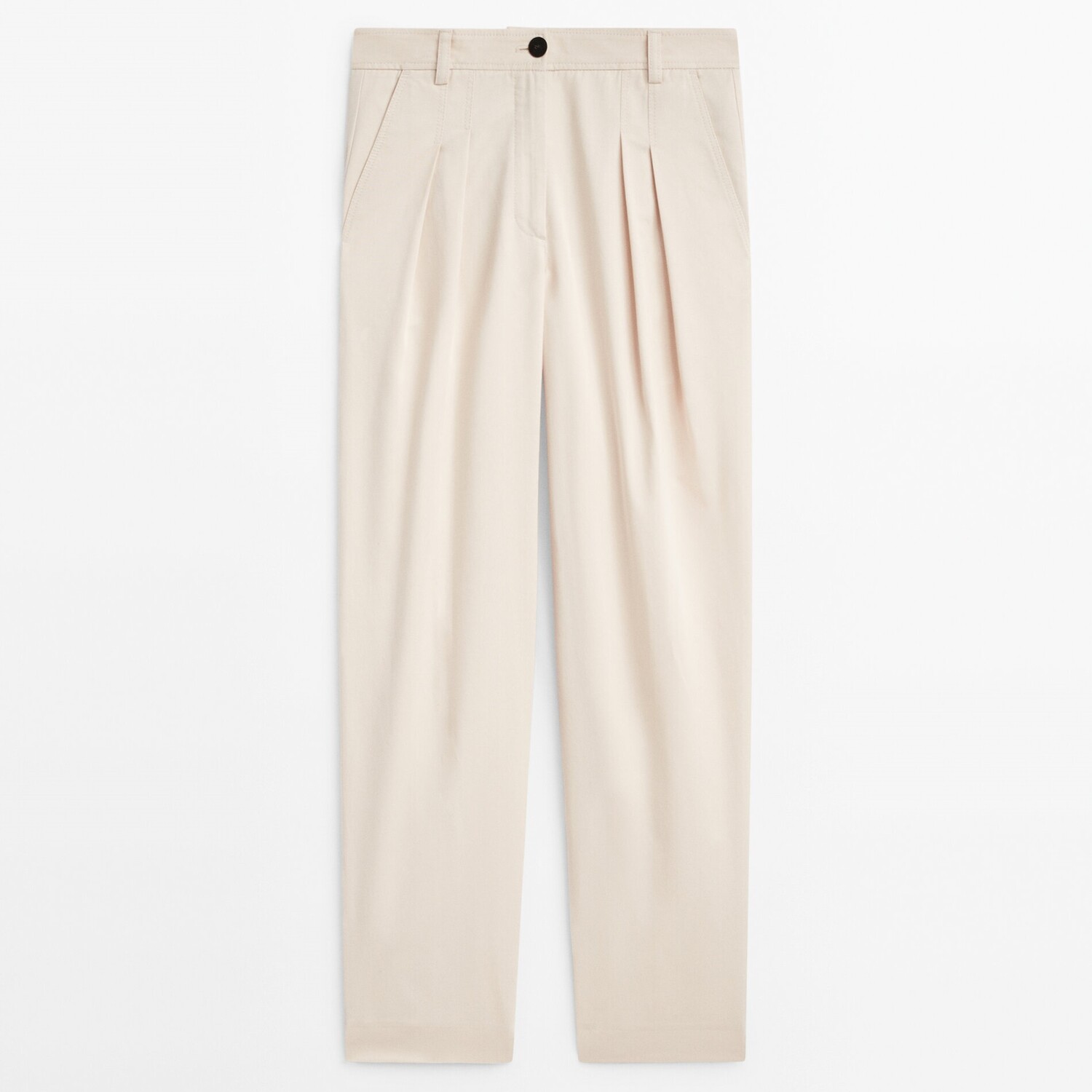 

Брюки Massimo Dutti Twill Cotton With Double Darts, бежевый