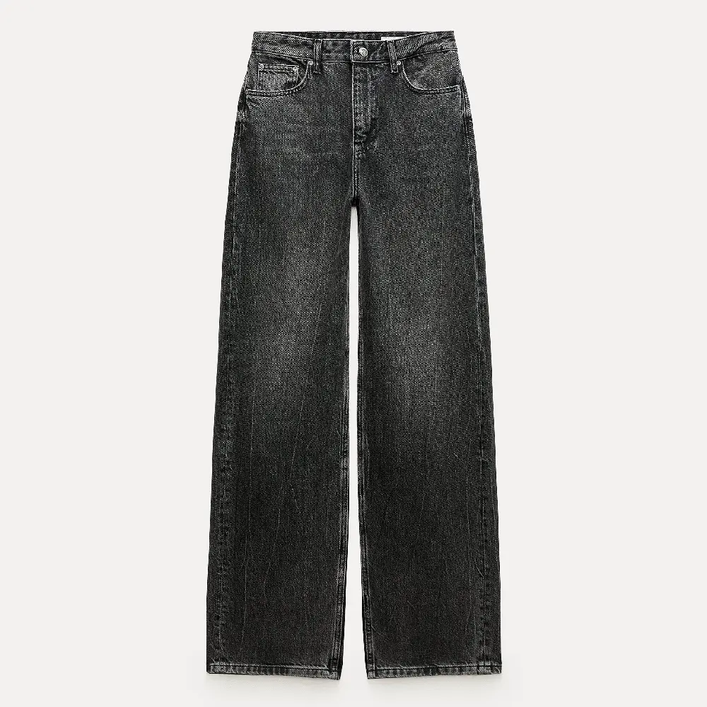 

Джинсы Zara Zw Collection Wide-leg High-waist, черный