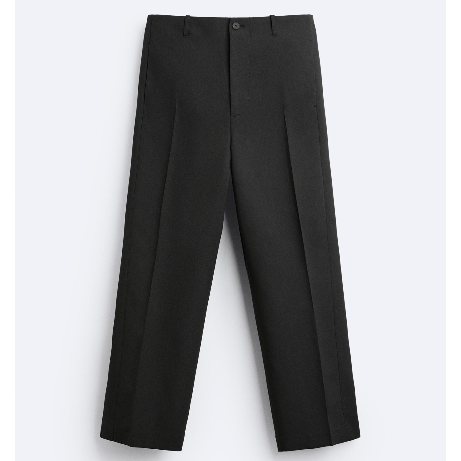 Брюки Zara Wide-Leg Suit, черный брюки zara jacquard suit черный