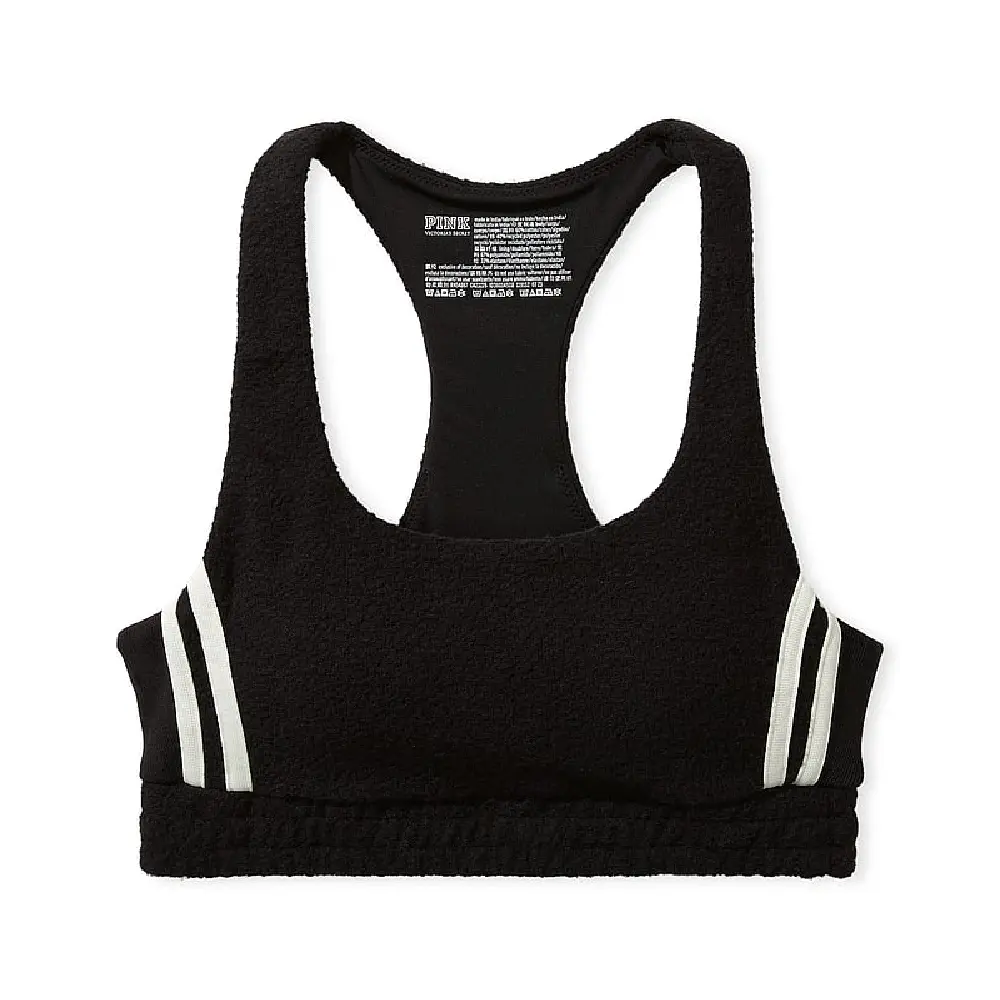

Топ спортивный Victoria's Secret Pink Reverse Fleece Lounge, черный