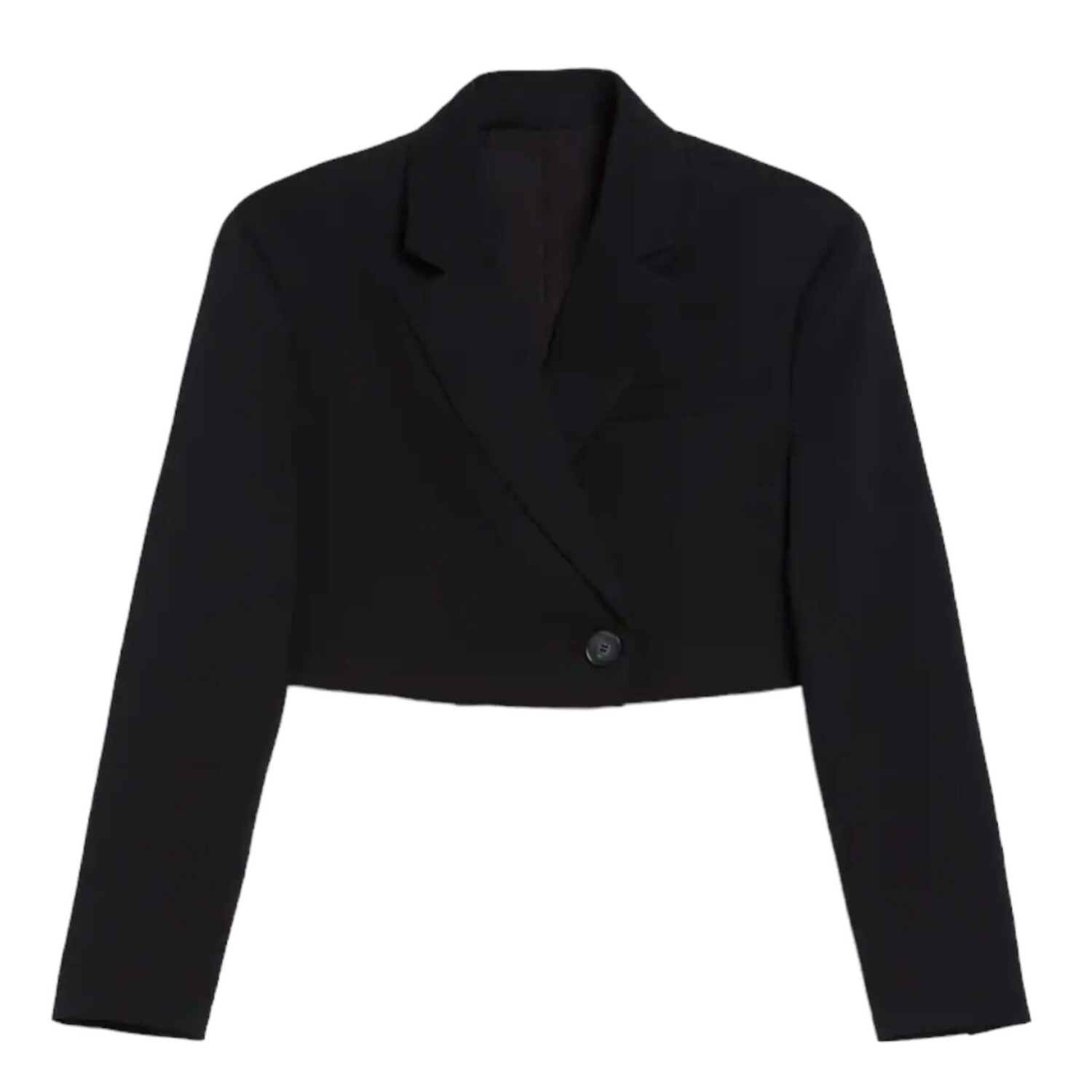 

Пиджак Bershka Cropped Tailored Twill, черный
