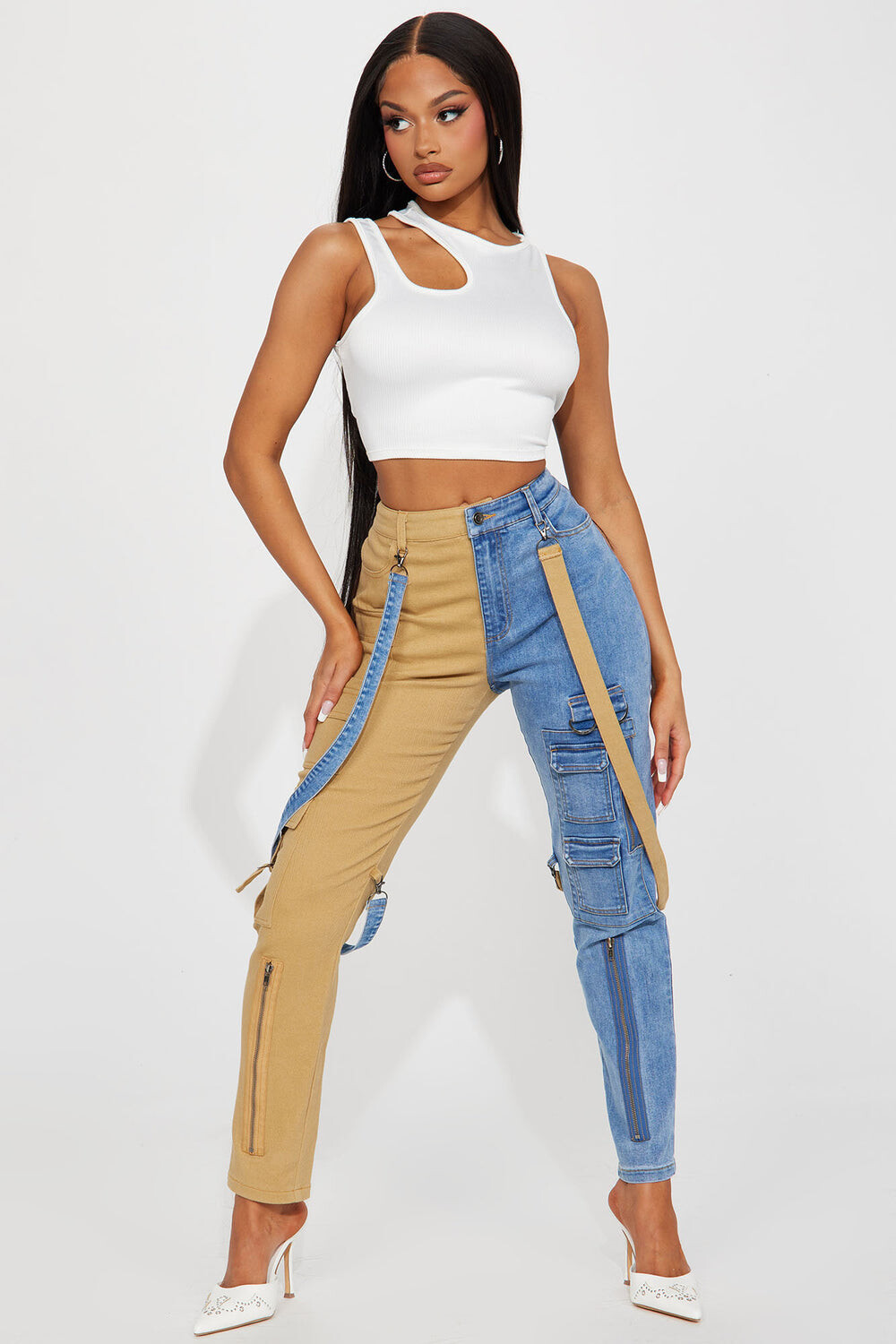 

Джинсы скинни Fashion Nova LP10887BFN, хаки