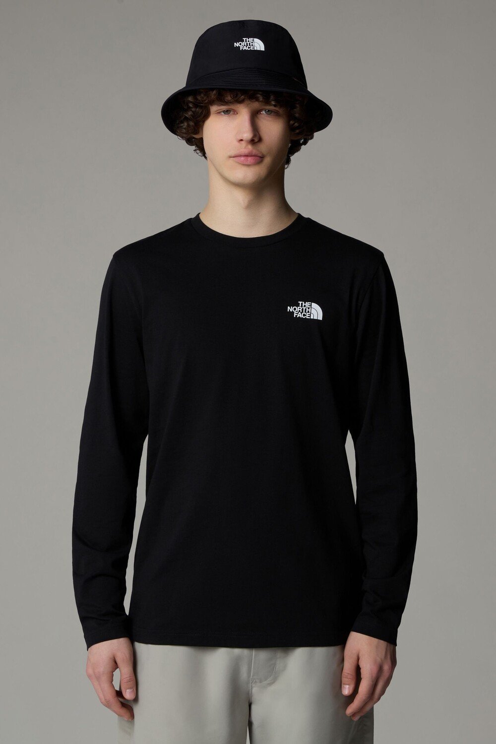

Мужская футболка с длинным рукавом и простым куполом The North Face, черный