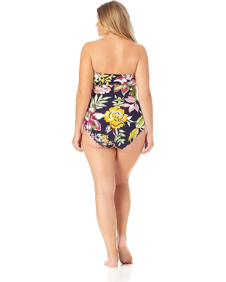 

Купальник Anne Cole Plus Size Liz Twist Strapless One-Piece, мульти
