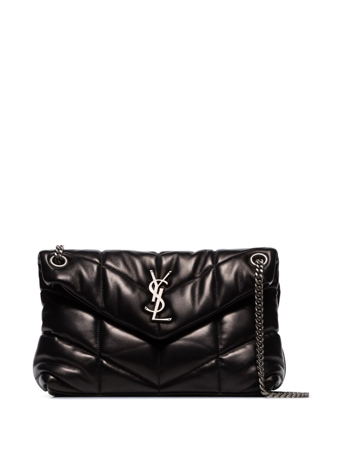 

Saint Laurent маленькая стеганая сумка на плечо Loulou, черный