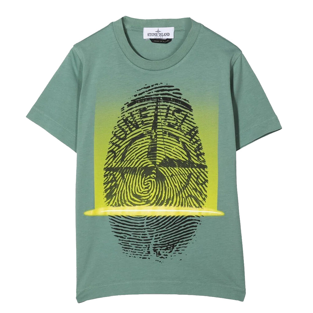 

Зеленая футболка с принтом пальцев Stone Island, зеленый