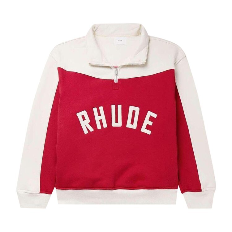

Куртка Rhude Contrast Quarter Zip Varsity Jacket, цвет Midnight Blue/Cream