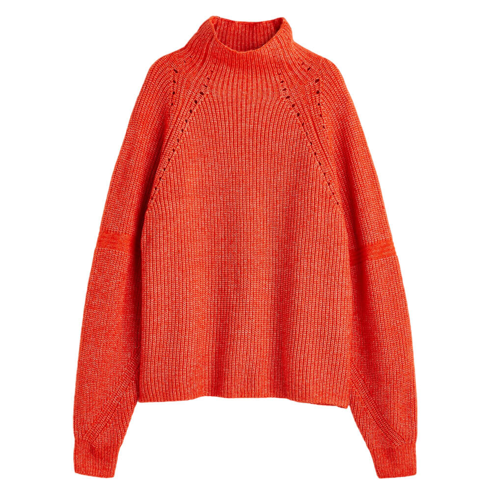 

Свитер H&M Turtleneck Jacquard-knit, оранжевый меланж
