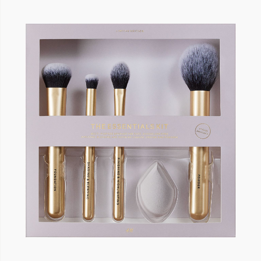 Кисти для макияжа H&M Eye and Face, 5 предметов, золотой кисть для лица cosmetics news кисть для нанесения тональной основы tip