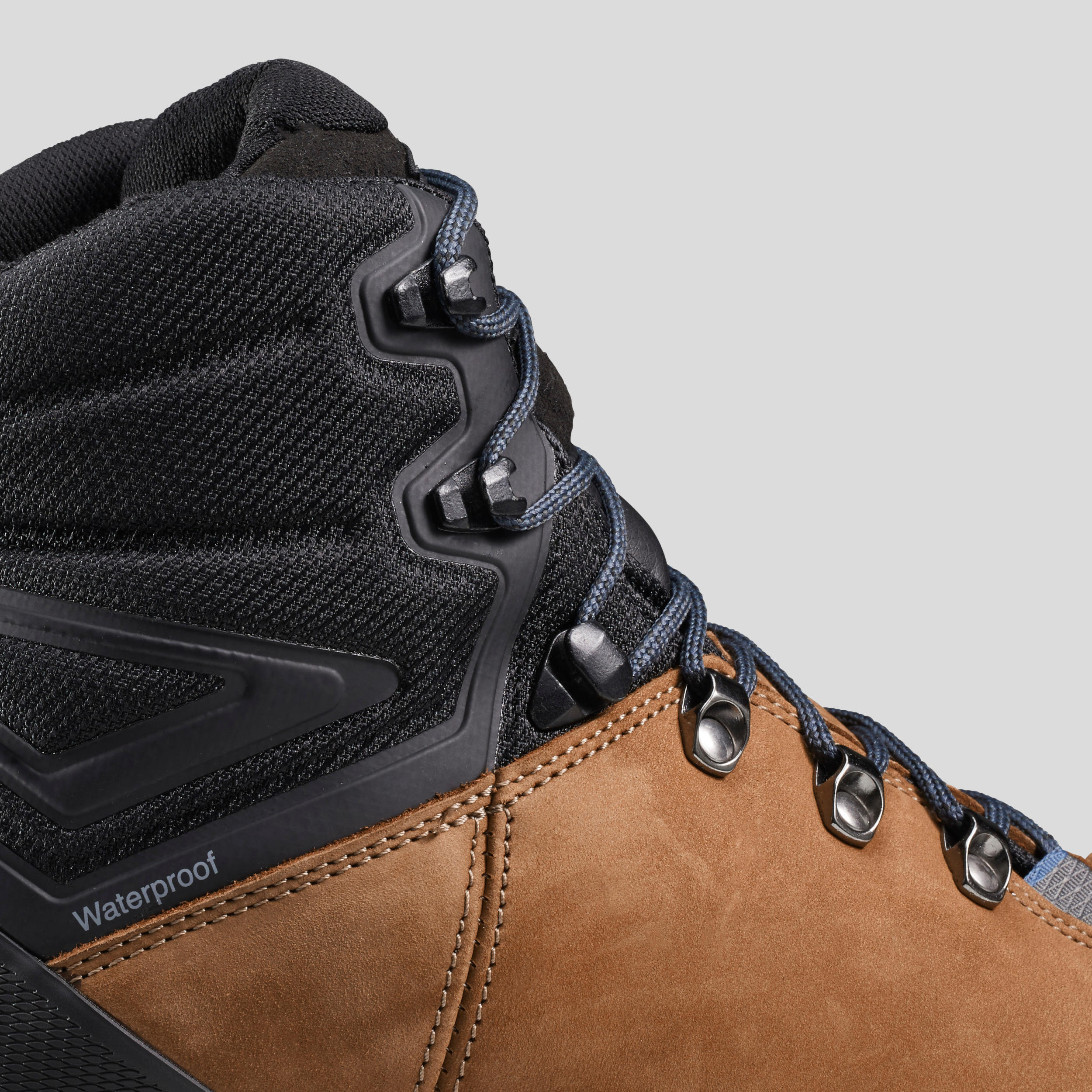 Треккинговые водонепроницаемые кожаные мужские ботинки для горного туризмаForclaz MT100 Hybrid, черный/коричневый – заказать по выгодной цене из-зарубежа в «CDEK.Shopping»