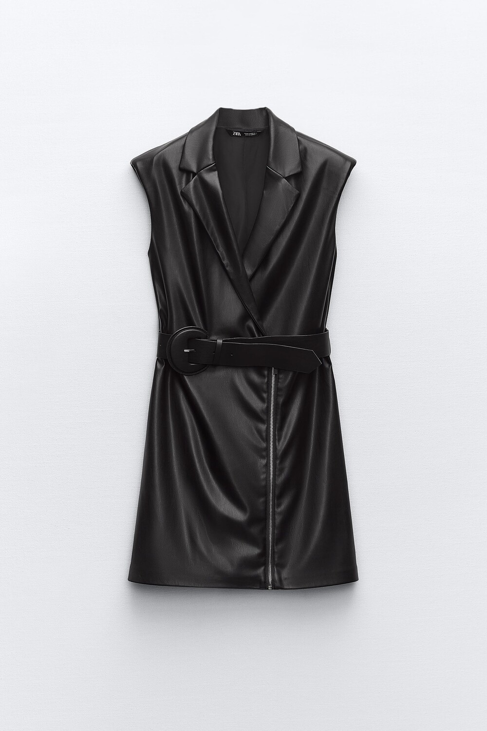 

Платье-жилет Zara Belted Leather Effect, черный (Размер M)