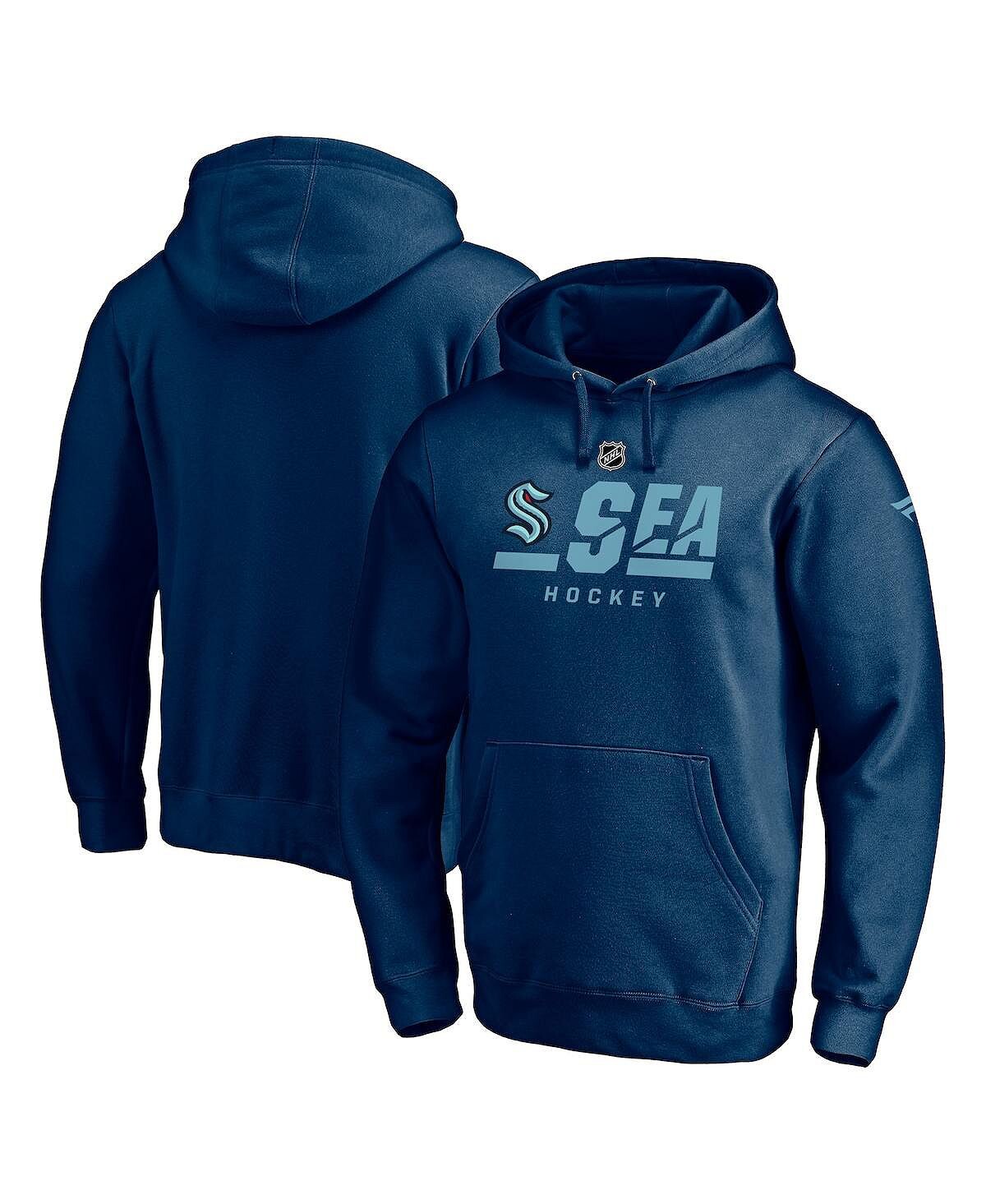 

Мужская темно-синяя толстовка с капюшоном seattle kraken authentic pro secondary logo Fanatics, синий