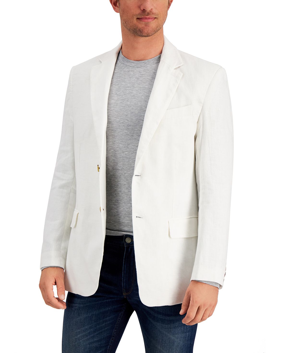 цена Мужской льняной пиджак, созданный для macy's Club Room, мульти