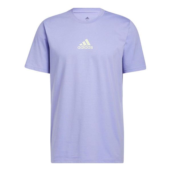 Футболка Adidas Small Logo Back Pattern Printing Round Neck Short Sleeve Lavender T-Shirt, Фиолетовый футболка vans full patch back long sleeve t shirt цвет athletic heather white