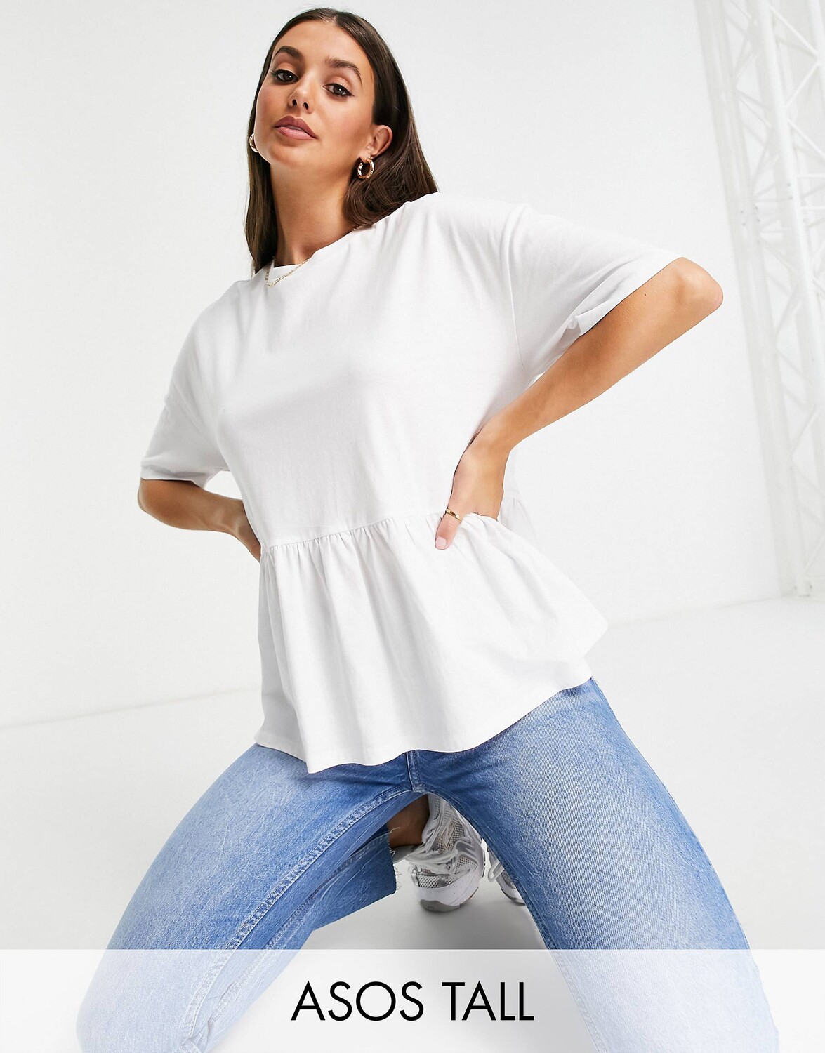 

Белый повседневный свободный топ ASOS DESIGN Tall