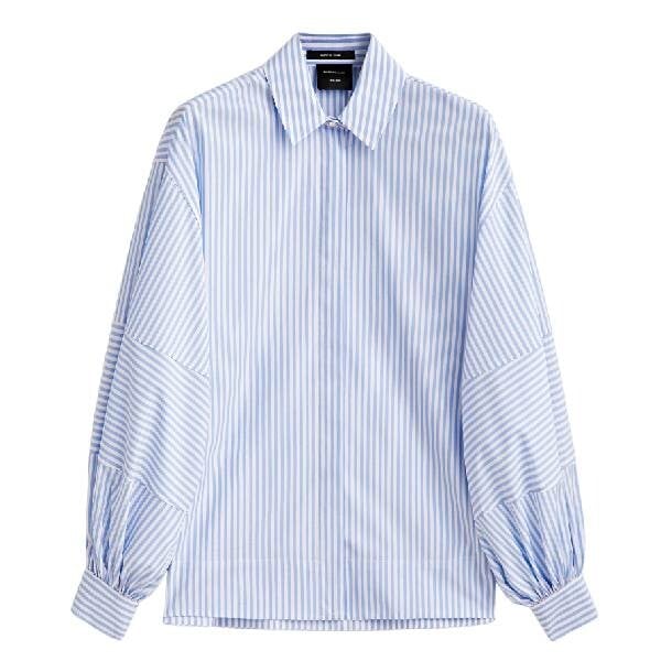 

Рубашка Massimo Dutti Striped Poplin Studio, синий