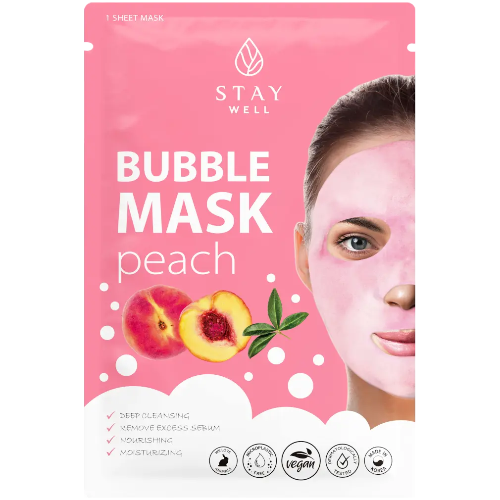 

Stay Well Bubble Mask Peach увлажняющая маска для лица, 1 шт.