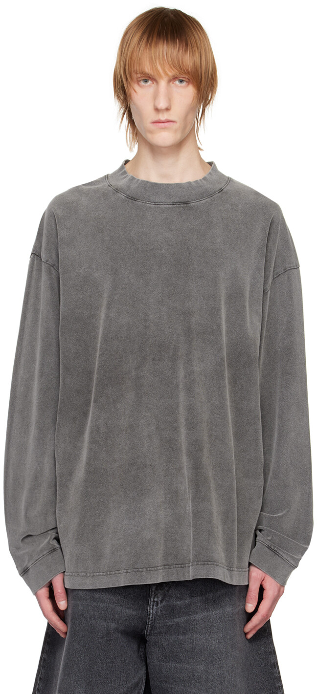 

Черная футболка с длинным рукавом с круглым вырезом Acne Studios, Черный