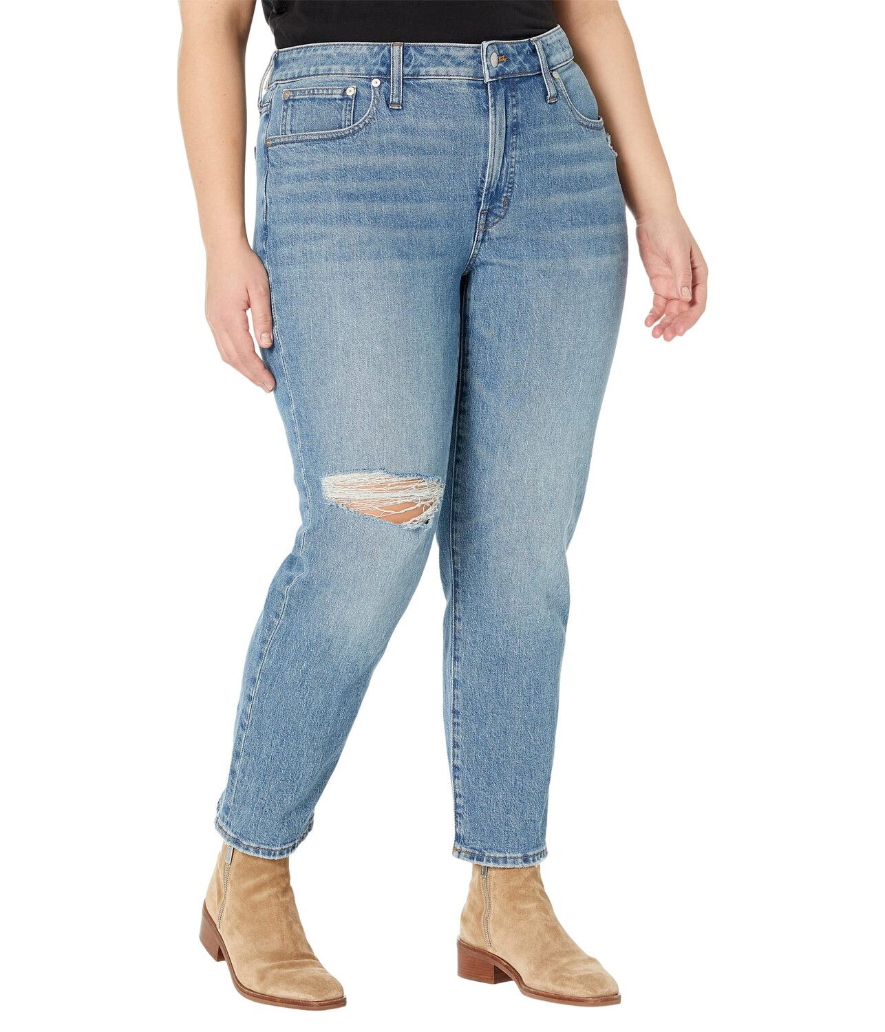 

Джинсы Madewell, The Plus Mid-Rise Perfect Vintage Jean in Ainsdale Wash: Knee-Rip Edition