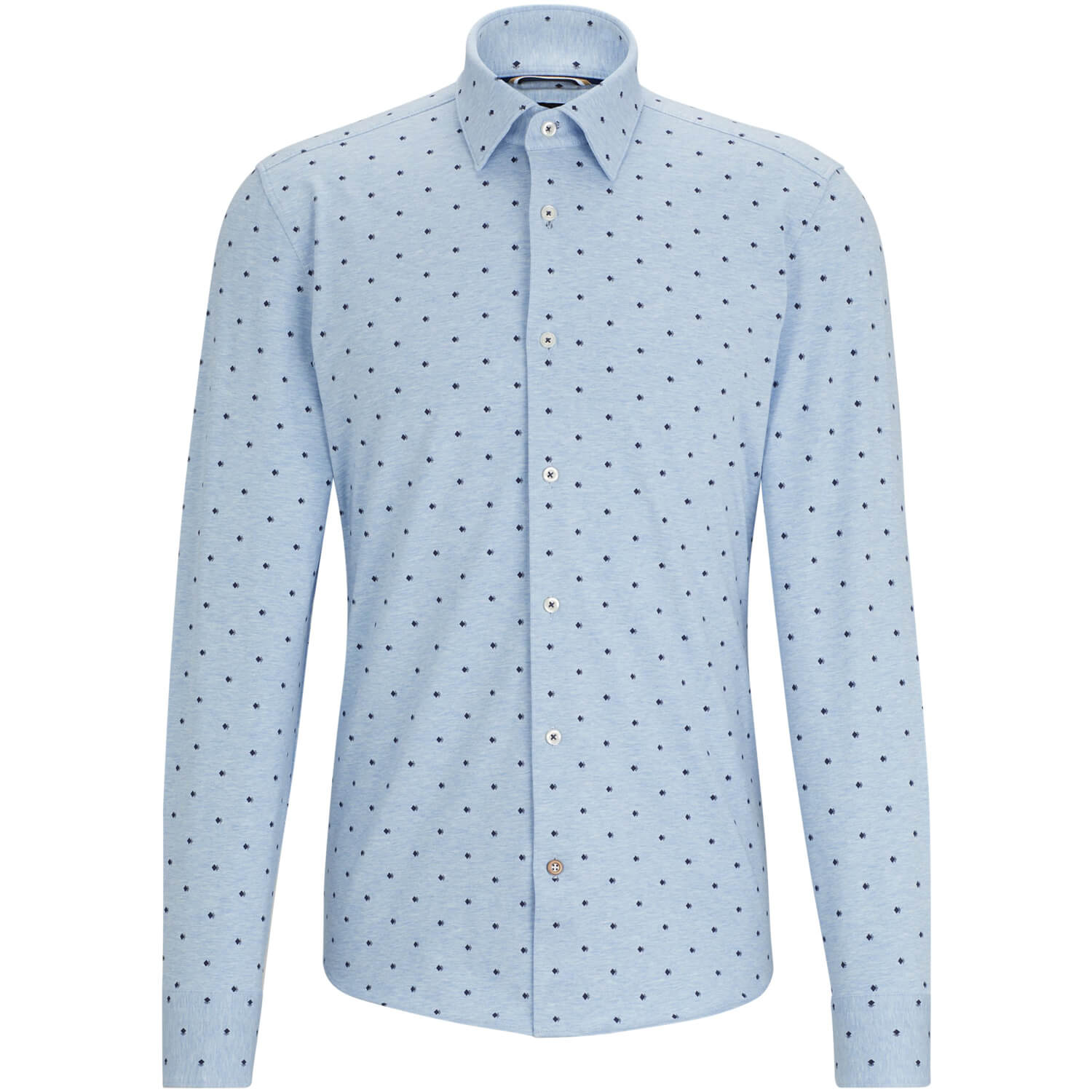 Рубашка Boss Slim-Fit In Printed Stretch Cotton, светло-синий рубашка boss slim fit in printed twill голубой