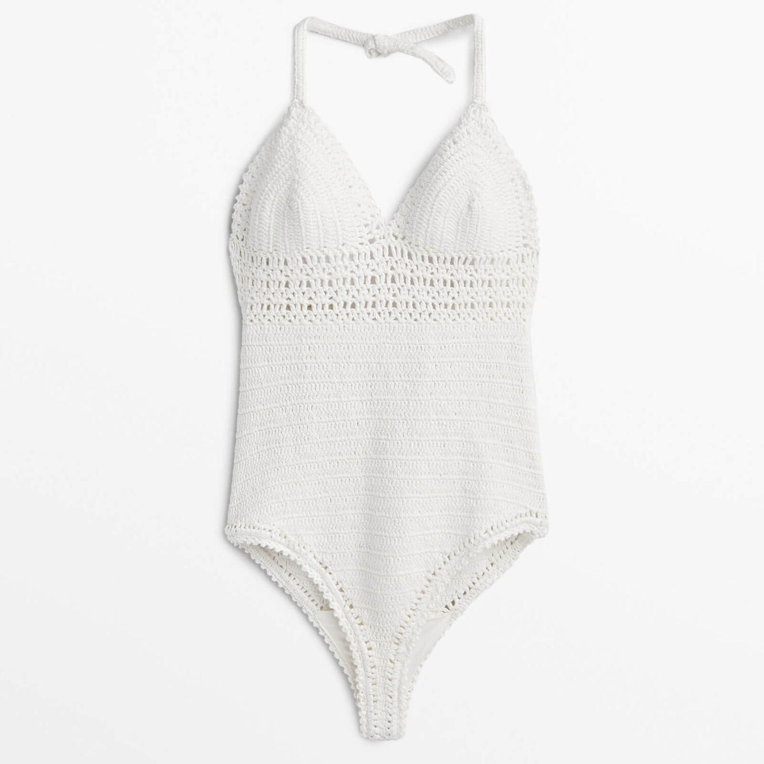

Купальник Massimo Dutti Crochet Knit, кремовый