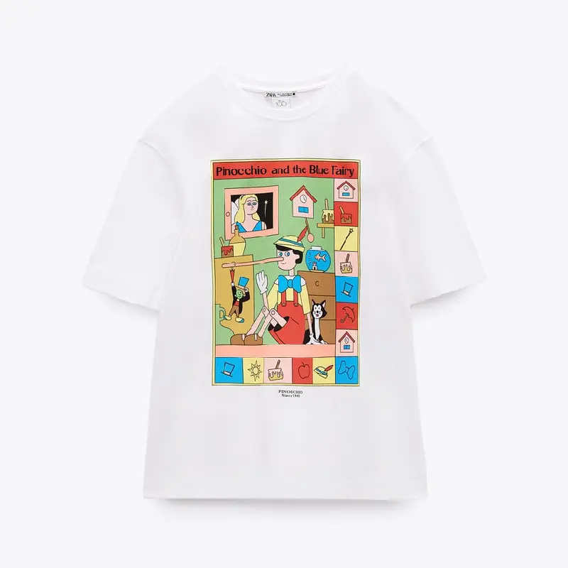 

Футболка Zara Disney’s Pinocchio, белый