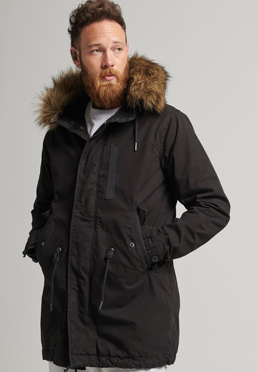 Пальто зимнее Superdry, черный
