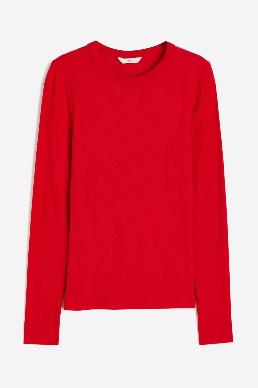 

Лонгслив H&M Ribbed Modal-blend, красный