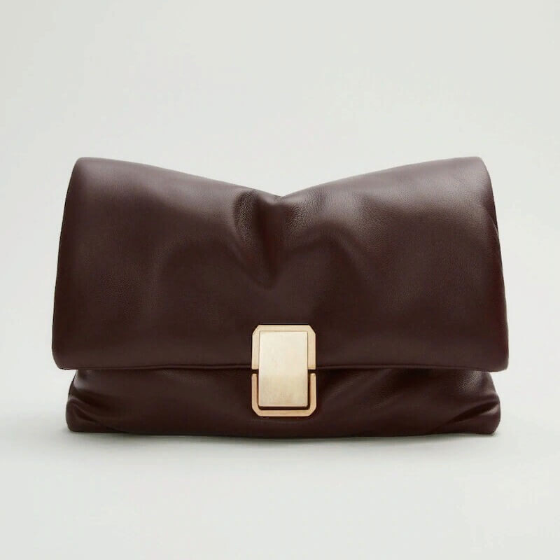 

Сумка через плечо Massimo Dutti Nappa Leather Quilted, темно-бордовый