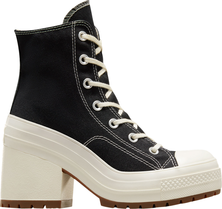 Кроссовки Converse Chuck 70 High De Luxe Heel Black Egret, черный кроссовки wmns chuck 70 de luxe wedge black egret черный