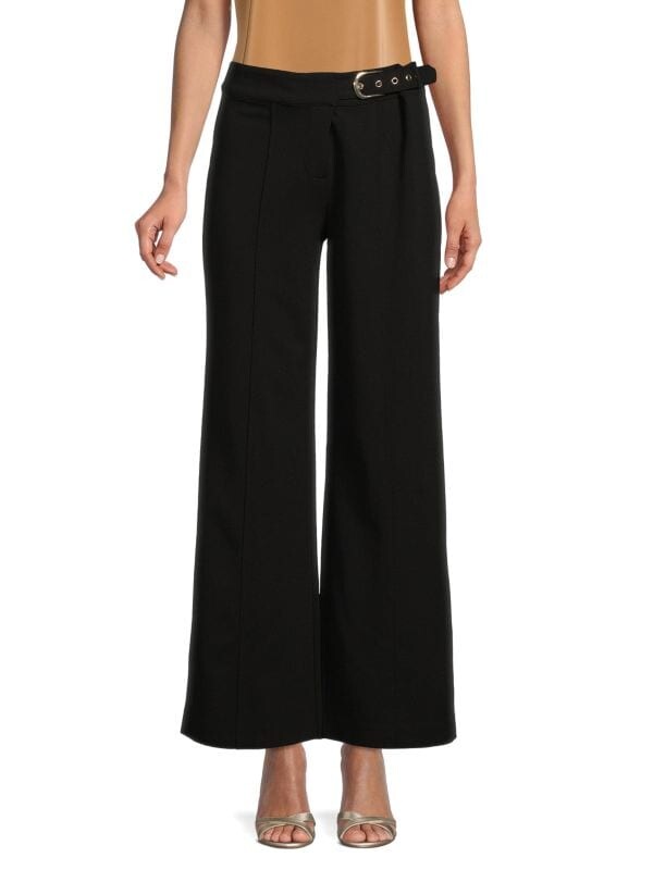 

Брюки Широкие T Tahari из крепа, черный